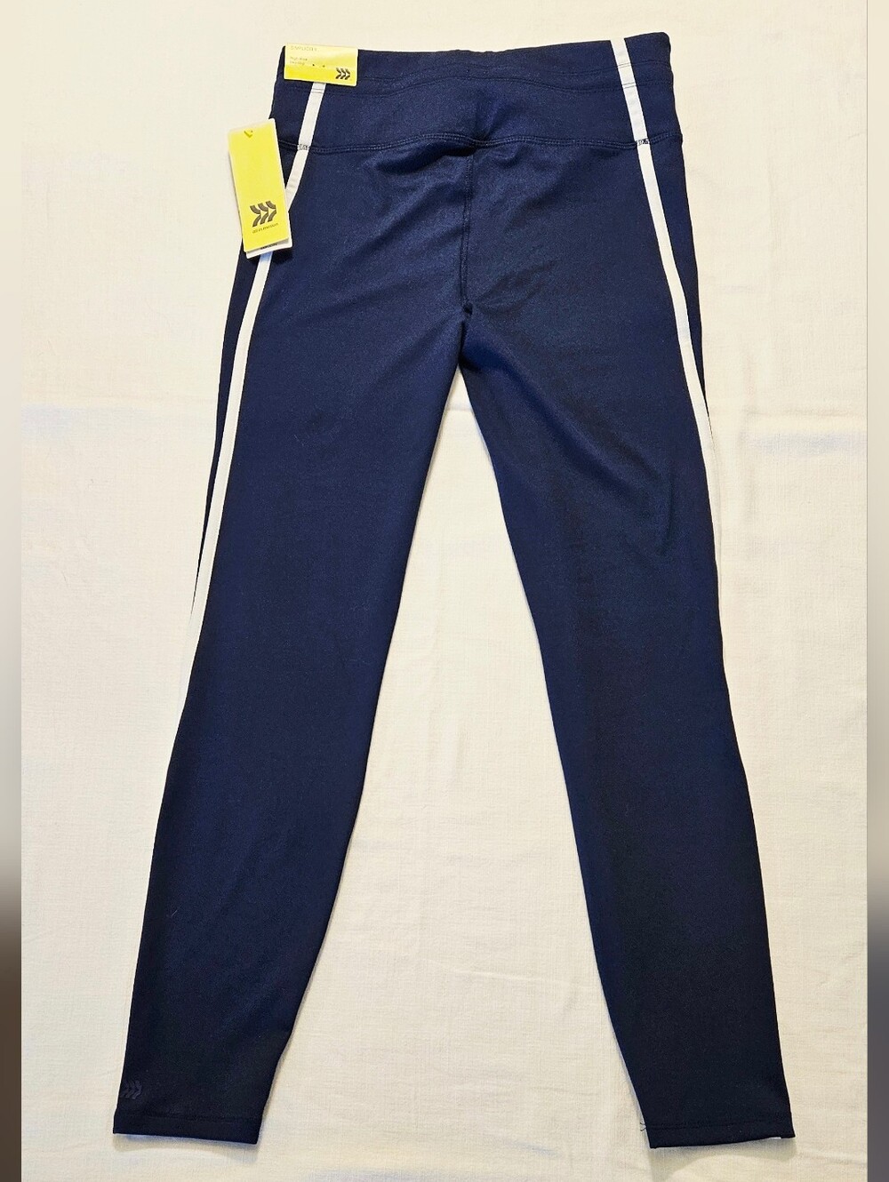 All In Motion Navy Athletic Leggings with Side Stripe - Picture 2 of 7